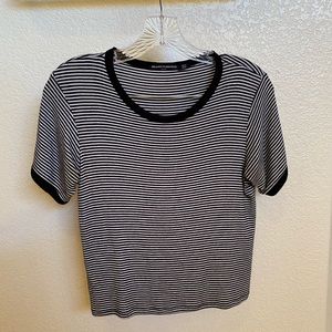 Brandy Melville Striped short sleeve crop top
